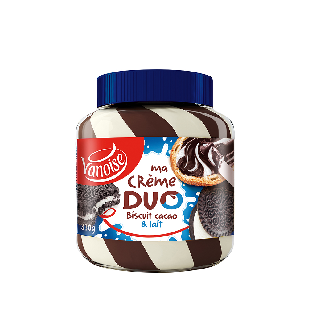 Pâte à tartiner Duo biscuit 330g : 6 jarres 