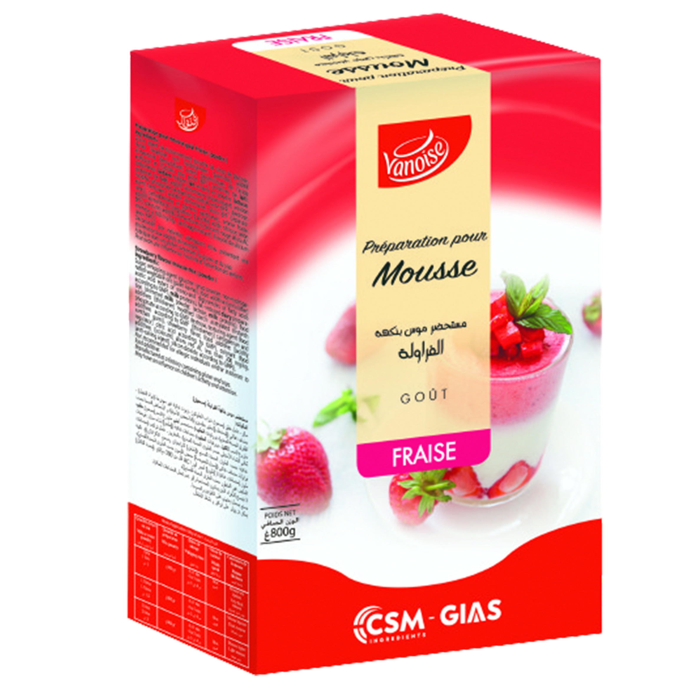 Préparation pour mousse fraise 800 g 